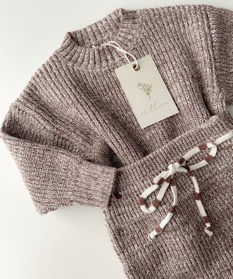 即納 melange  knit set up