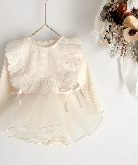 即納volume tulle rompers