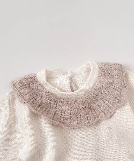 即納 scallop knit one-piece