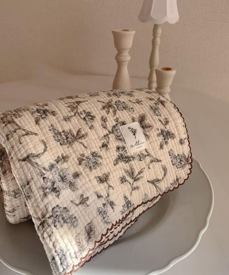 即納antique flower gauze blanket