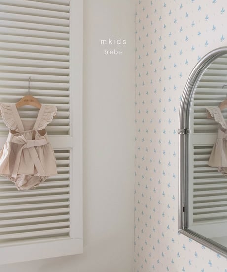 即納 m-kids  Linen frill suit