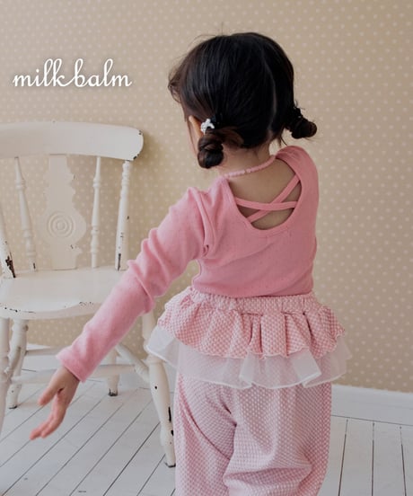 即納 milkbalm Eyelet Cross Back Tee