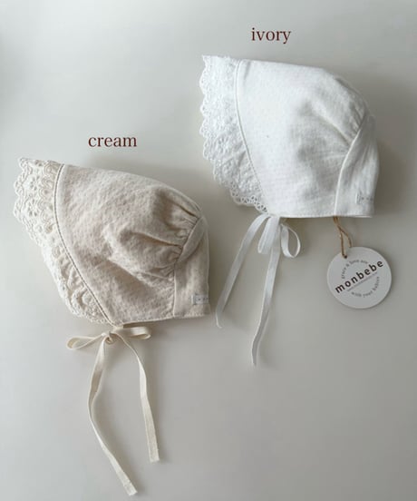 即納monbebe plain middle fly bonnet