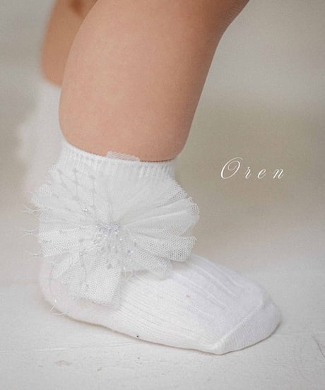 即納OREN  Pearl lace ankle socks