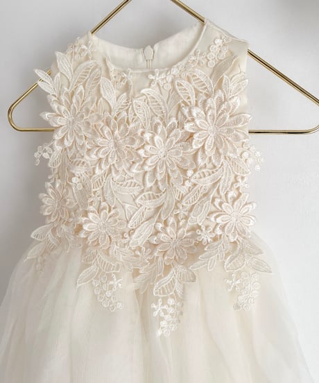 即納flower  motif tulle dress