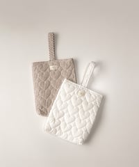 即納Heart quilting shoes bag