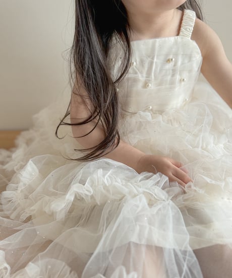 即納sparkling tiered  tulle dress