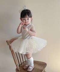 即納no sleeve tulle rompers