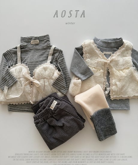 即納 aosta Fur open vest