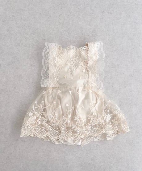即納lace apron rompers