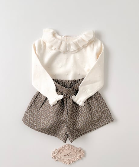 即納　ruffle snow knit