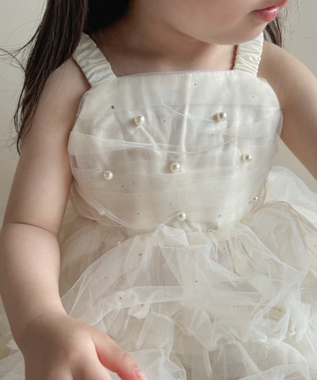 即納sparkling tiered  tulle dress