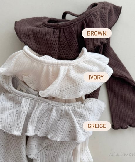 即納back ribbon ruffle collar tee