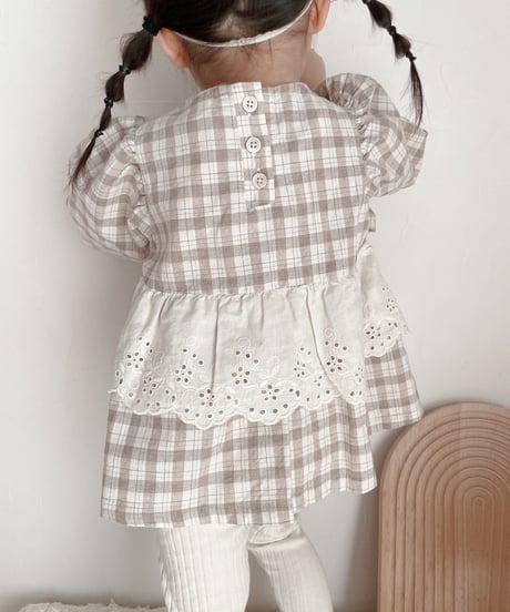 即納Jessica check blouse