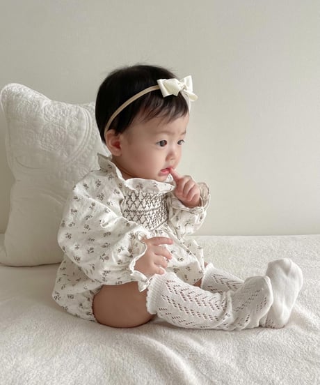 即納baby openwork color high socks