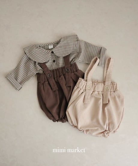 即納 mimi market Check sailor blouse