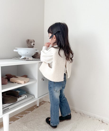 即納Brush boots cut denim