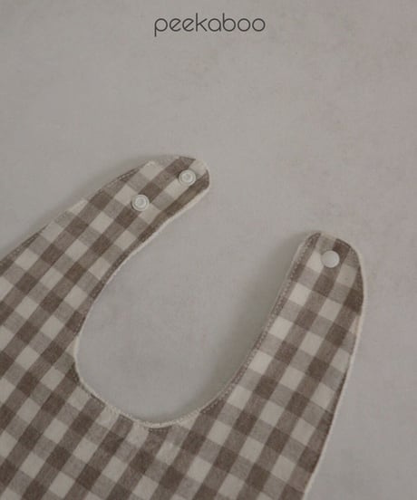 即納plaid flower bib