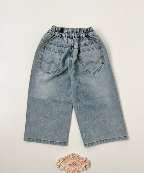 即納wash wide denim