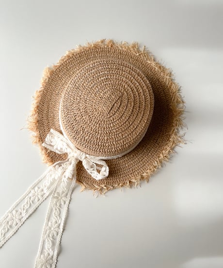 即納flower lace ribbon paper hat
