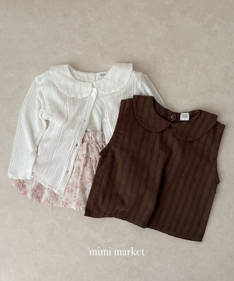 即納mimi market Sleeveless Collar Blouse