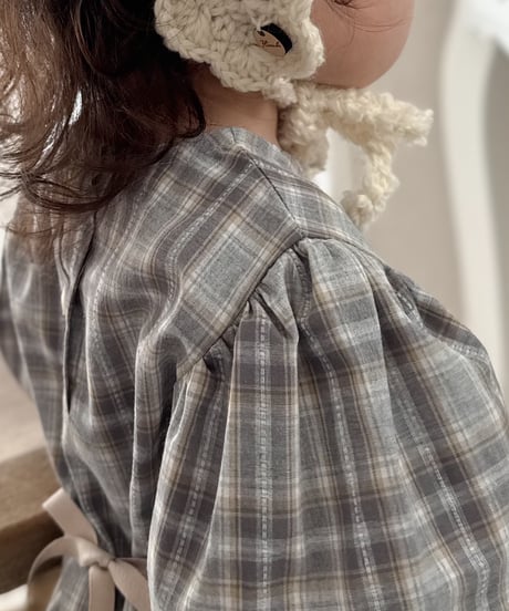 即納 Anne shirley Autumn Plaid Ribbon Blouse set