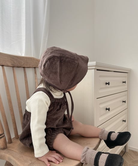 即納  Clap rompers bonnet set