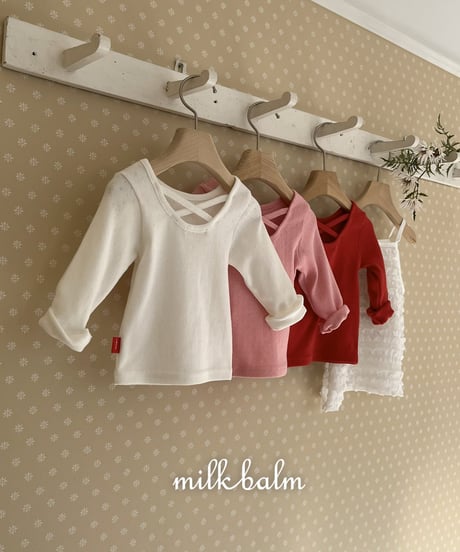 即納 milkbalm Eyelet Cross Back Tee