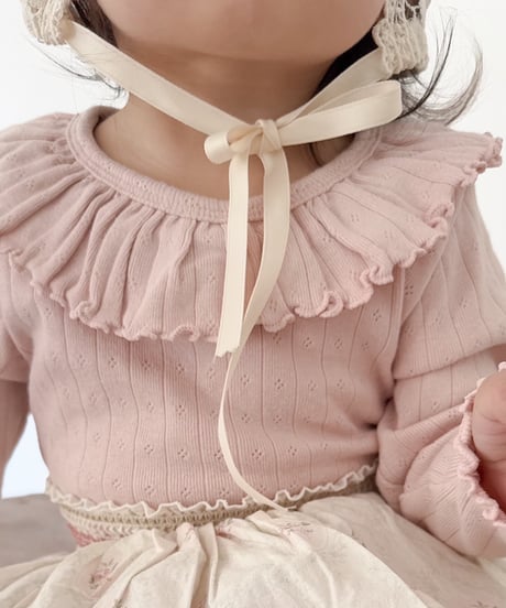 即納mini beige eyelet prill tee