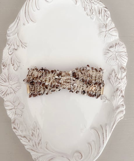 即納Tweed Elegance Bow Clip