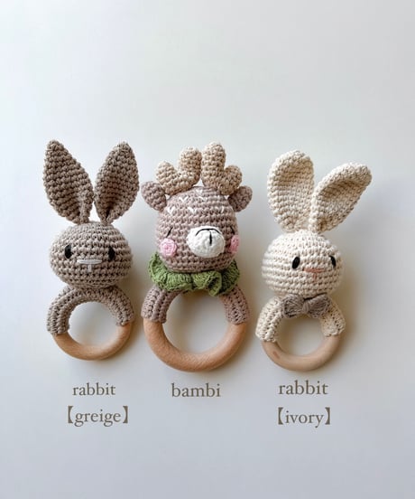 即納crochet animal rattle