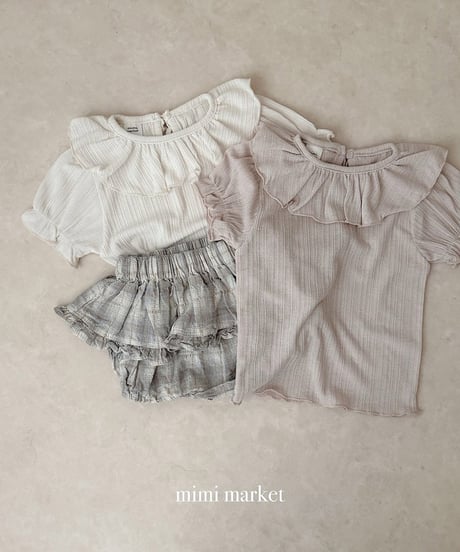 即納mimi market Komo collar tee