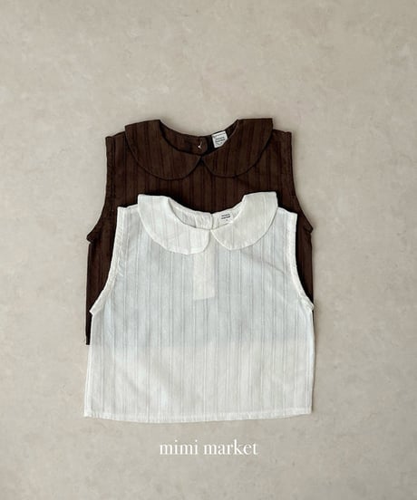 即納mimi market Sleeveless Collar Blouse