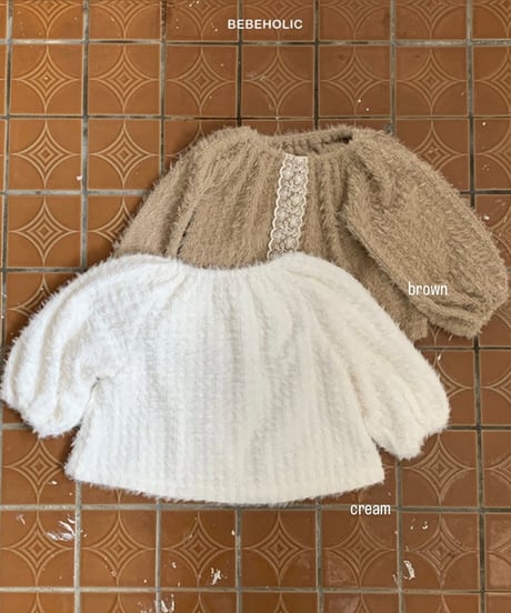 即納 mohair flower blouse
