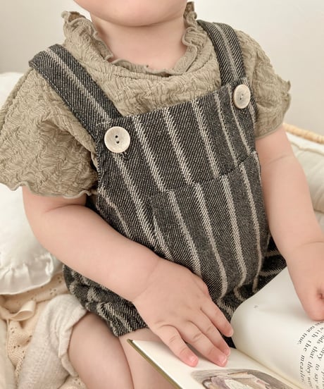 即納 nunubiel Linen rompers bonet set