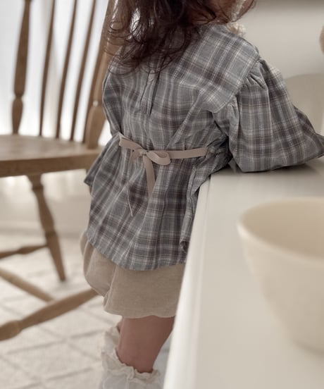 即納 Anne shirley Autumn Plaid Ribbon Blouse set