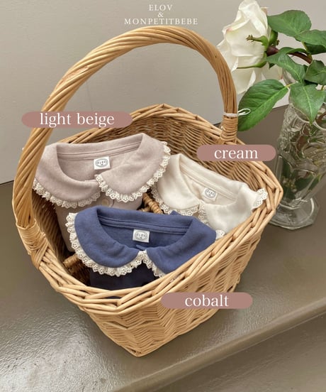 即納 mon petit bebe Emma collar tee
