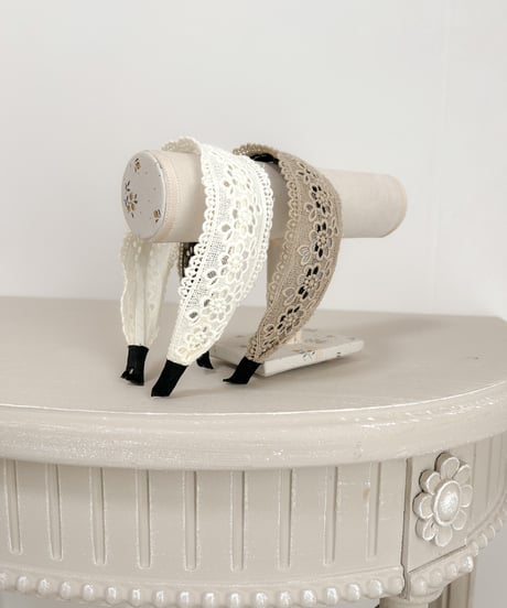 即納 punching lace headband