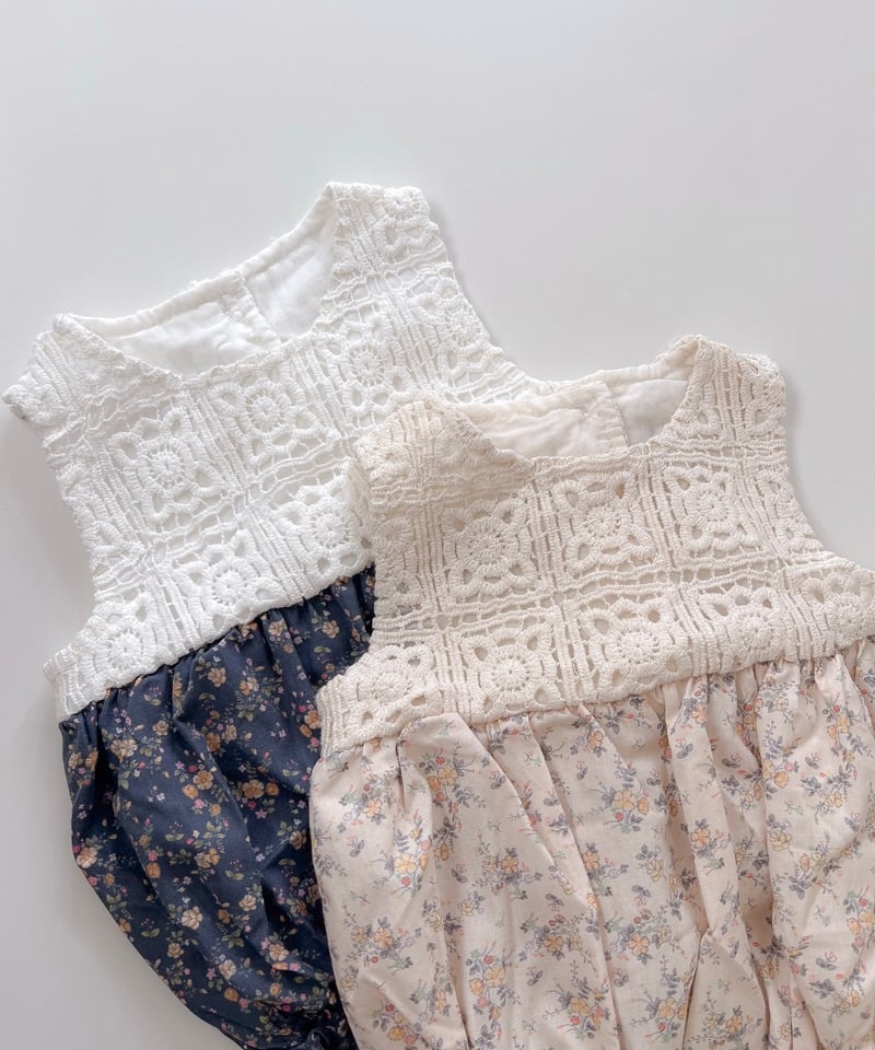 一部即納 Crochet Flower Rompers | alli.