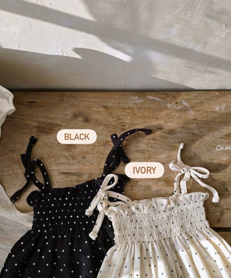 即納dot ribbon bustier rompers