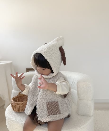 即納 BEBE Check boa Vest