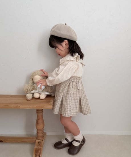 即納 mimi market Check Pleats Skirt