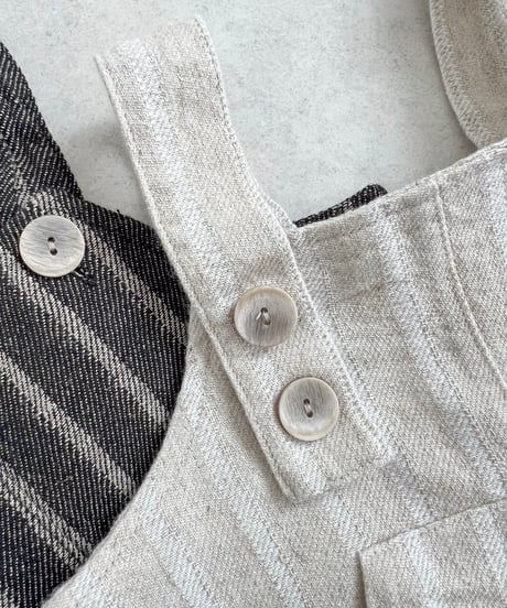一部即納 nunubiel Linen suspender pants