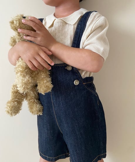 即納monbebe × alli   indigo denim salopette