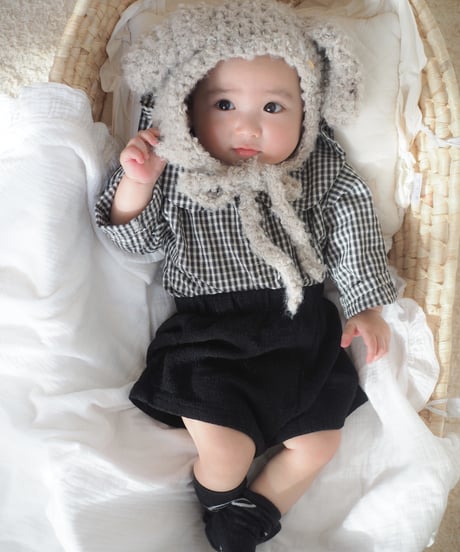 即納 mimi market Check sailor blouse