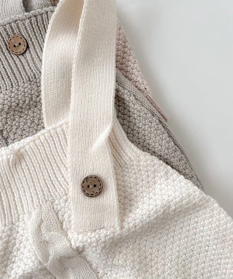 即納cable knit salopette