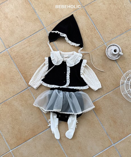 即納 Lace-frill vest