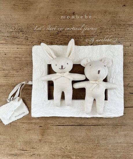 即納 monbebe bunny/bear rattle