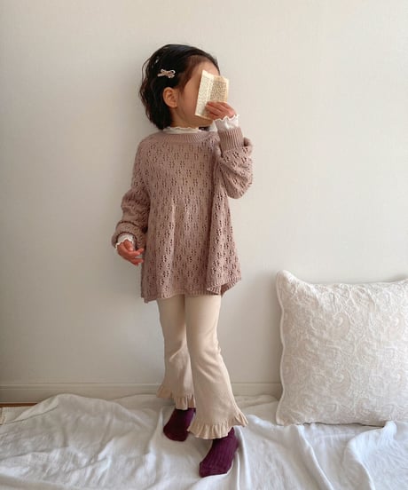 即納90-140cm lib frill flare pants