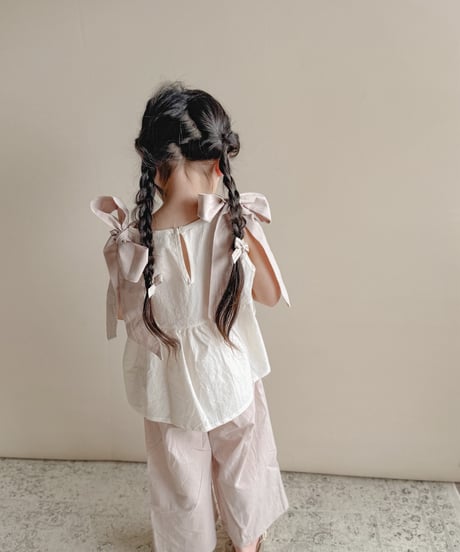 即納 bebe nine Roen ribbon blouse